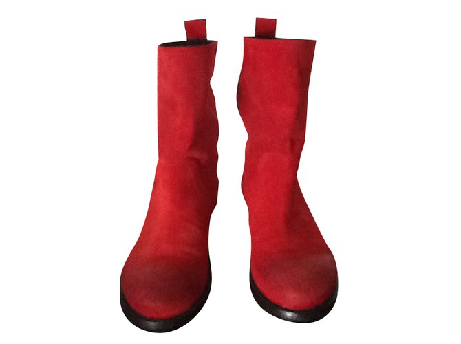 Autre Marque LAT FEM Ankle Boots Red Suede  ref.36991