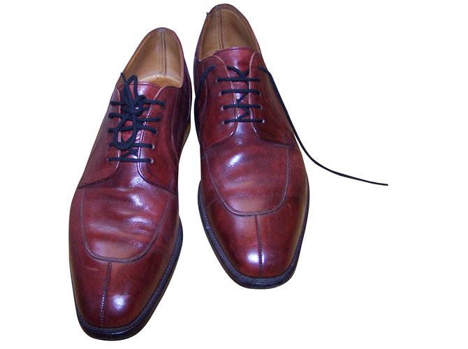Cole Haan Lace ups Dark red Leather  ref.36994