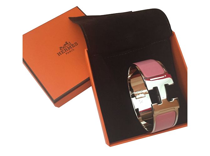 Hermès Clic Clac H Armband Silber Pink