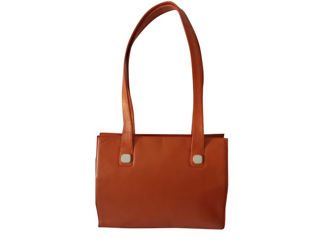 Charles Jourdan handbag Orange Leather  ref.37009