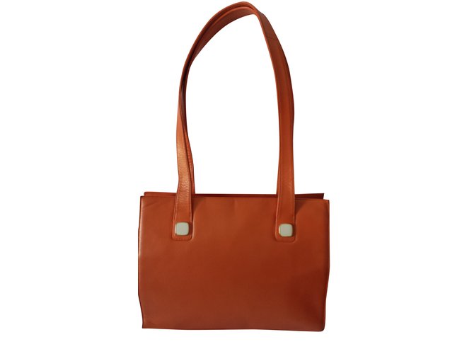 Charles Jourdan Handtasche Orange Leder  ref.37009