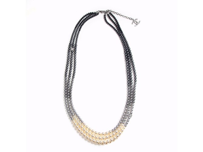 Chanel 2015 Collana di perle Multistrand sfumate Multicolore Corda  ref.37026