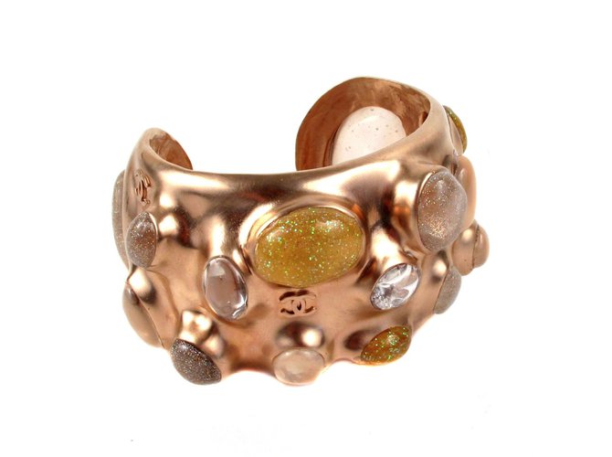Chanel Gripoix Gem Cuff Bracelet Copper Metal  ref.37029