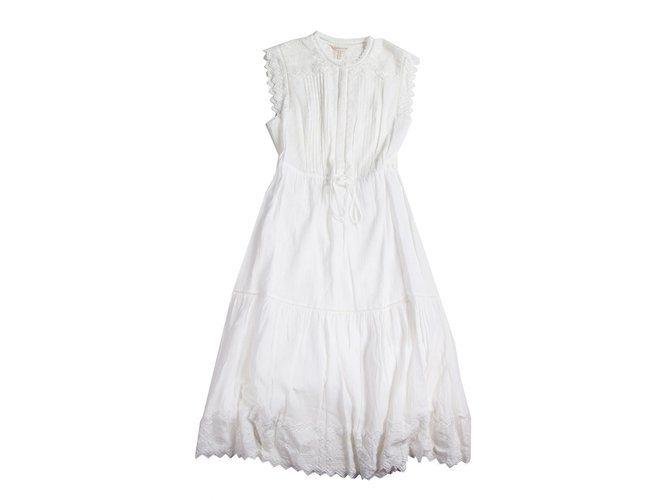 Rebecca Taylor Embroidered Dress White Cotton  ref.37045