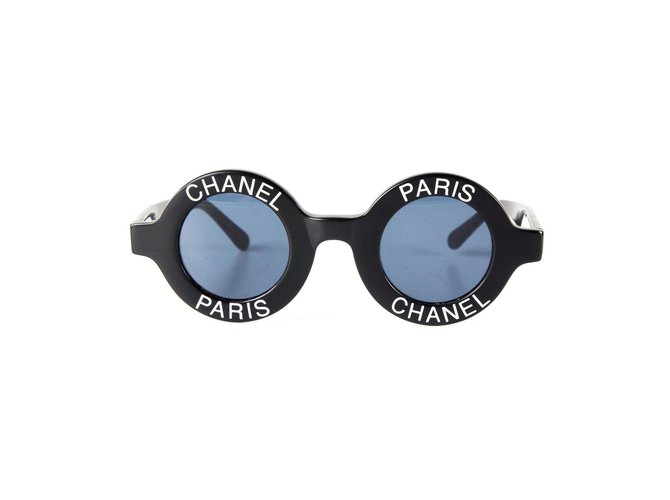 Gafas de sol redondas con logotipo vintage de Chanel  ref.37099