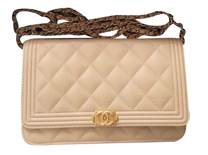 Chanel WOC 2016 Bege Couro  ref.37336