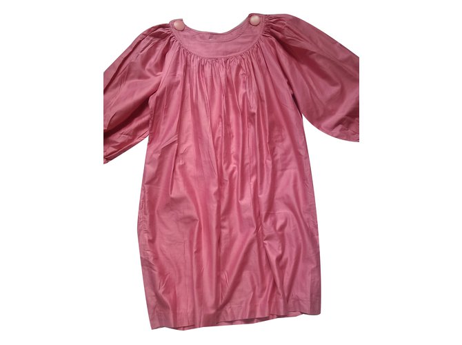 Yves Saint Laurent Dress Pink Cotton  ref.37367
