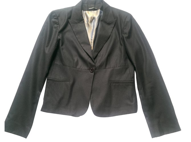 Autre Marque YUMI MAZAO Jacket Grey Cotton Polyester Viscose  ref.37369