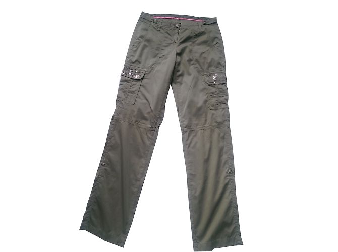 Trussardi Jeans Hose Grün Khaki mit Multitaschen