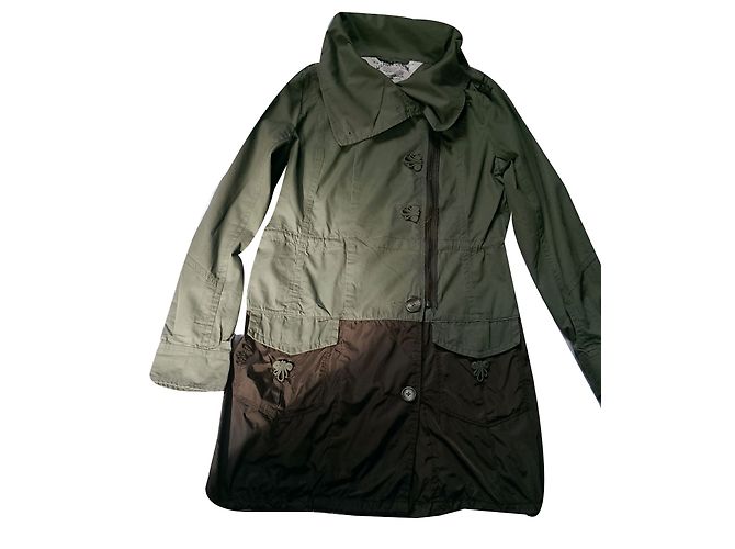 Giacca Tommy Hilfiger Verde in Cotone e Nylon Taglia S