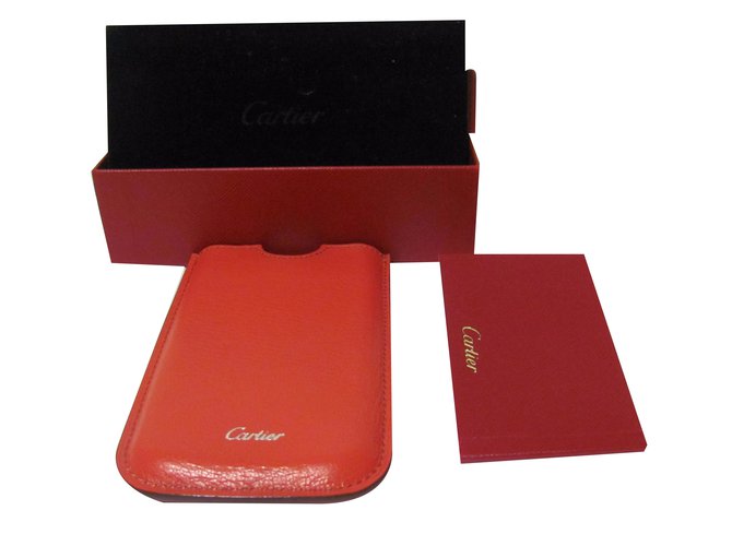 cartier red leather box