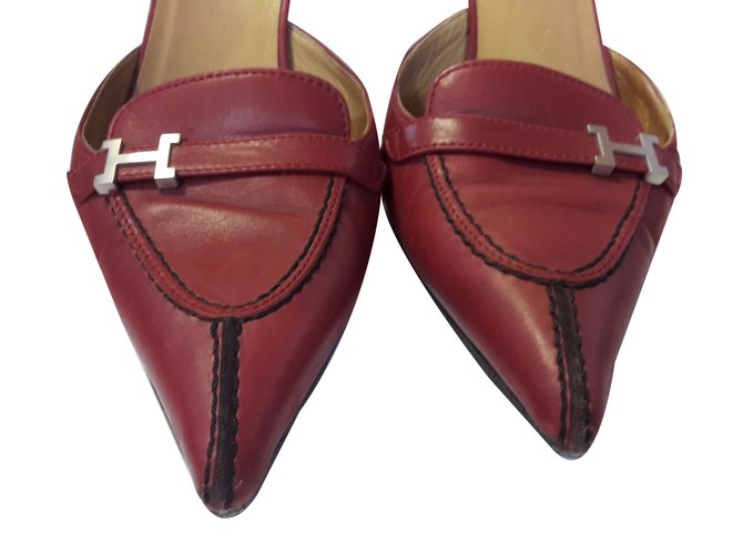 Hermès Heels Red Leather  ref.37401