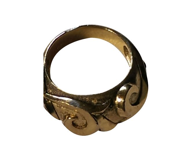 Anillo Lanvin de plata chapado en oro Talla 60 Dorado