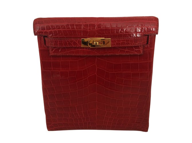 Hermès Kelly Backpack Red Exotic leather  ref.37415