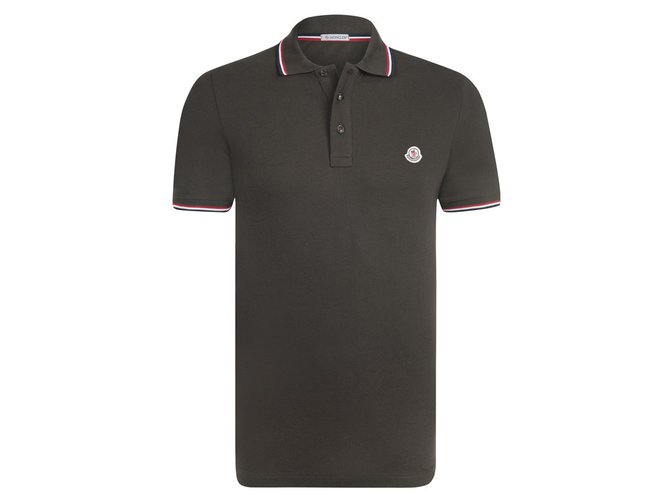 CAMISETA DE POLO A ESTRENAR DE MONCLER MEDIUM MILITAR VERDE DE LA UE Algodón  ref.37432