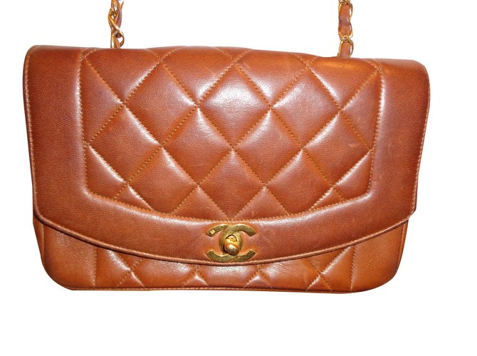 Chanel Handtasche Braun Leder  ref.37461