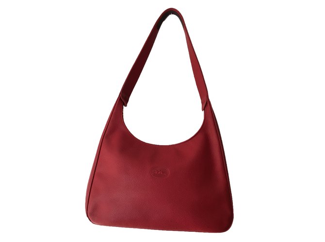 Longchamp Handbag Red Leather  ref.37469