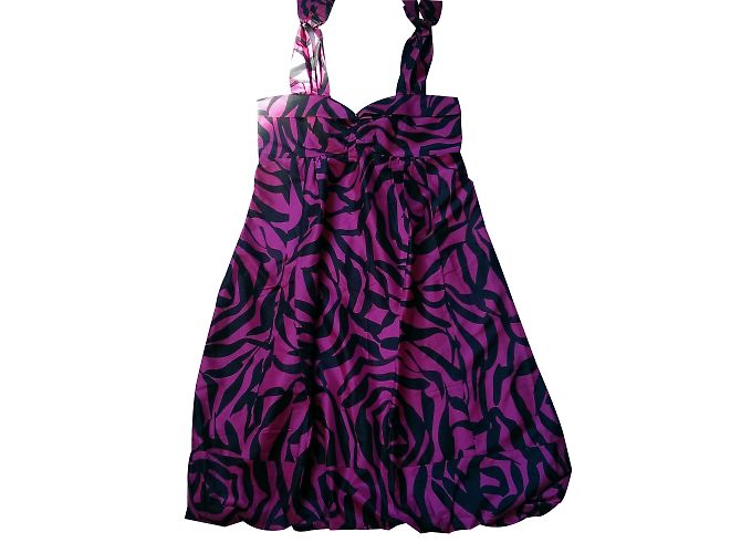 Marc Jacobs Seidenkleid ärmellos schwarz rosa Pink