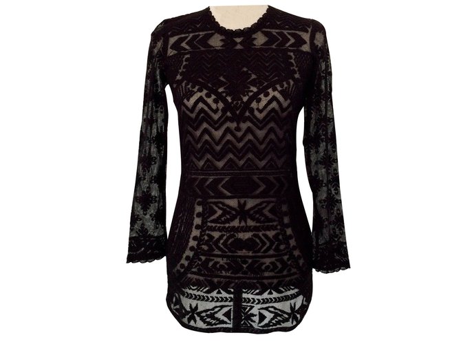 Isabel Marant Pour H\u0026M Vestito Nero Pizzo ref.37505 - Joli Closet