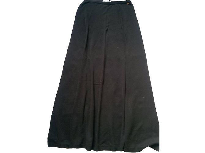 Falda larga acampanada de algodón negro Sonia Rykiel
