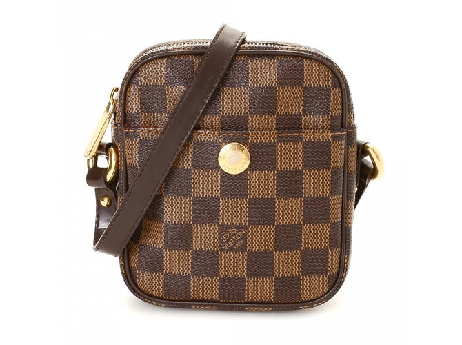 Louis Vuitton Rift Damier Ebene Brown Leather Cloth ref.37525