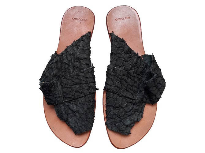 Osklen Sandals Black Exotic leather  ref.37606