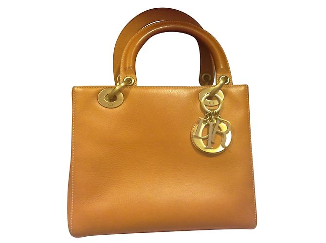 Christian Dior Lady Dior Leder Handtasche Hellbraun