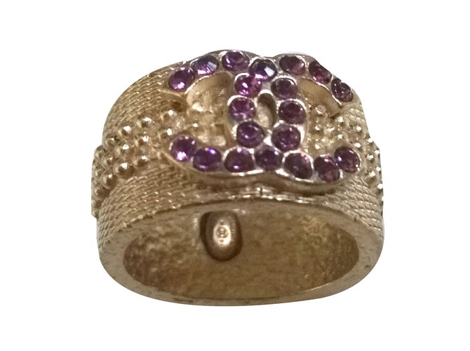Chanel Ring Golden Metall  ref.37683