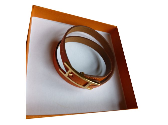 Hermès Armband Orange Leder  ref.37702
