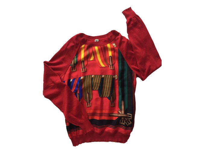 Hermès Strickwaren Rot Seide