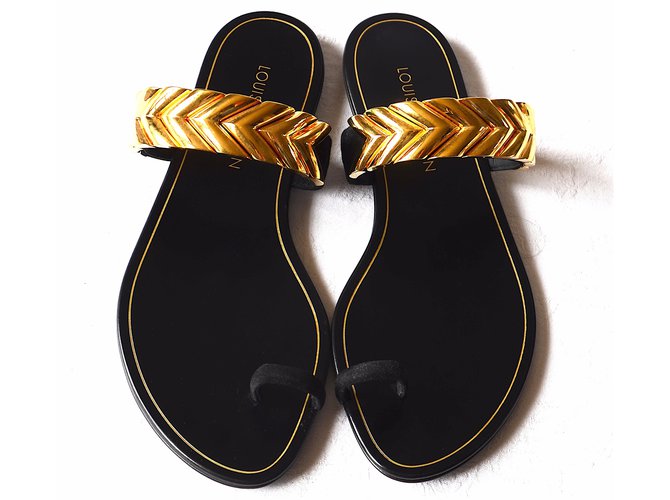 Louis Vuitton sandali Nero Pelle  ref.37746