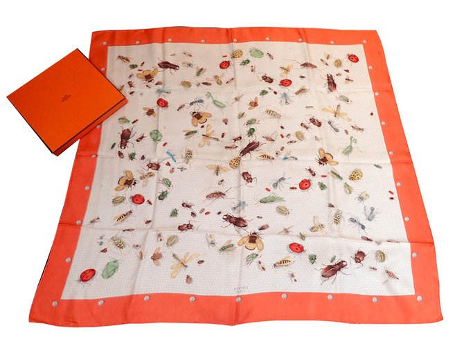 Hermès Silk scarf Multiple colors Orange  ref.37756