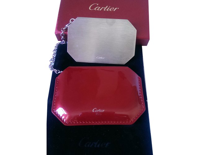 Cartier Bolsa, carteira, caso Prata Metal  ref.37771