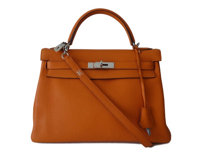 Hermès Kelly 32 Orange Leder  ref.37780