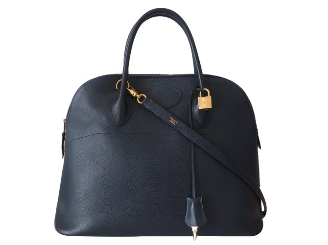 Hermès Handbag Navy blue Leather  ref.37783