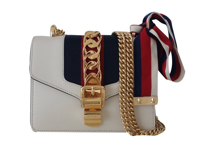Gucci SYLVIE Handbag White Leather  ref.37839