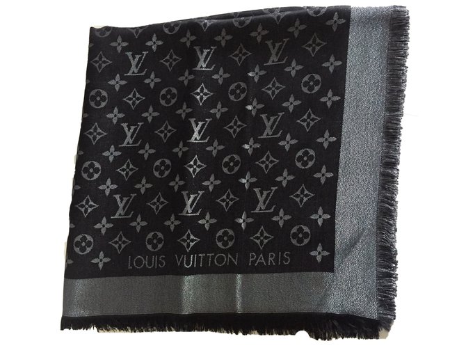 Louis Vuitton Foulards Laine Noir  ref.37847