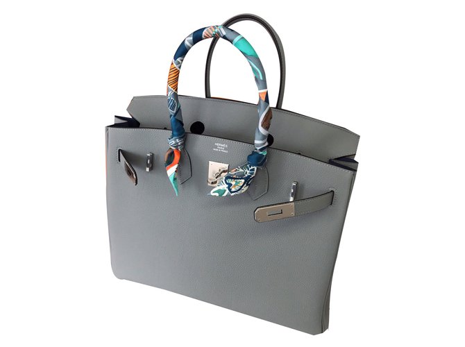 Birkin Hermès Handbag Grey Leather  ref.37880