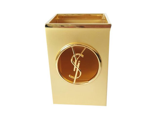 Yves Saint Laurent Geldbörse, Brieftasche, Fall Golden Metall  ref.37882