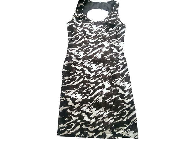 Vestido Michael Kors Sin Mangas Cuello Halter Marrón Beige Castaño