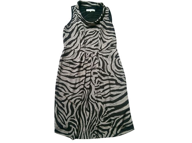 Vestido Gerard Darel de seda estampado marrom bege