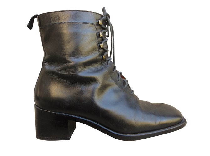 Sartore Ankle Boots Black Leather  ref.37945
