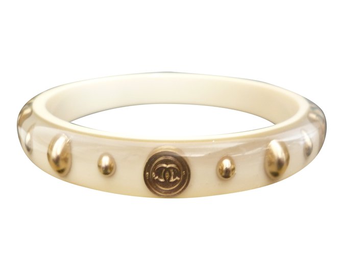 Chanel Armband Weiß Harz  ref.37974