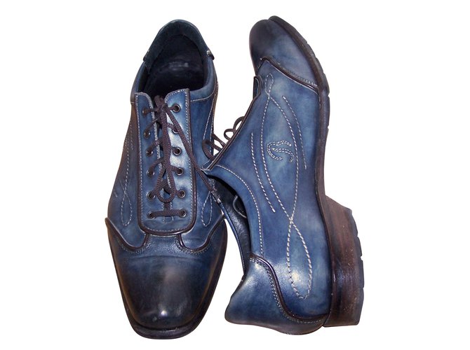 Basile Merletti Blu Pelle  ref.37975