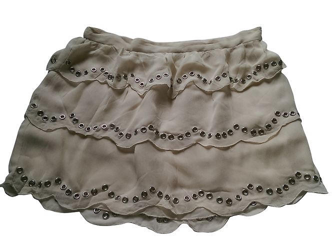 Maje Tangible Minirock Creme Viscose Roh