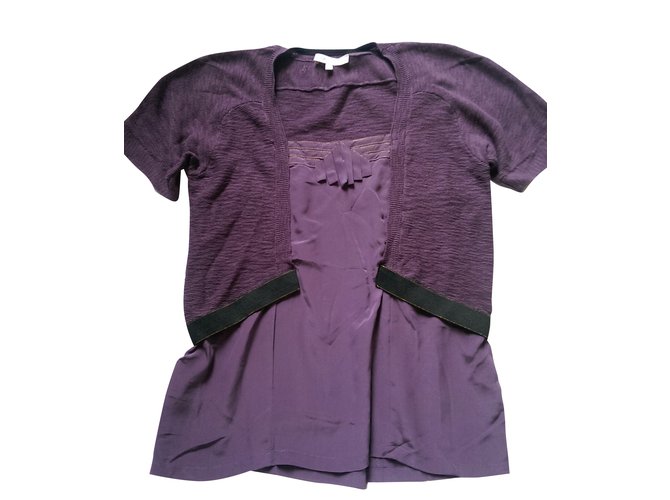 Maje MARTHA Purple Silk Cotton  ref.37994