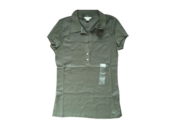 Polo Calvin Klein Caqui de Algodón XS