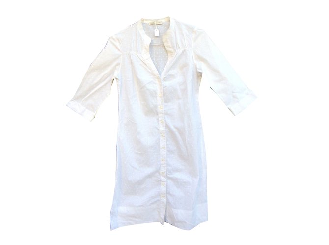 Maje Vestito Bianco Cotone  ref.38054