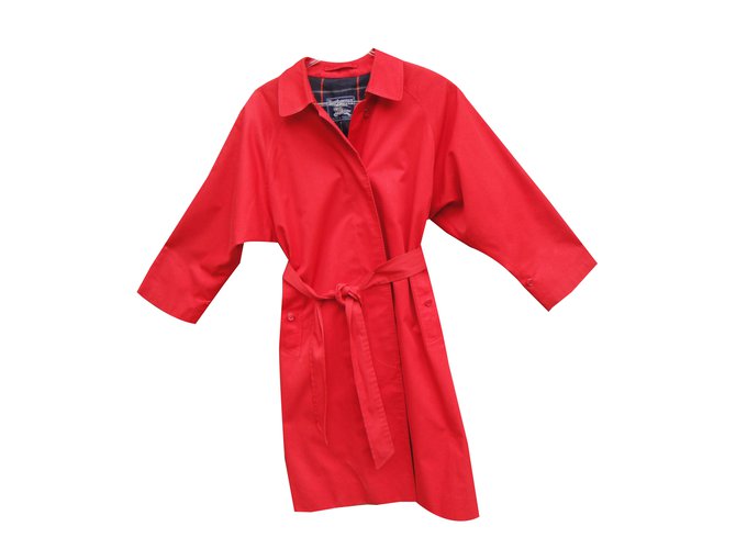 Burberry Trench coat Red Cotton  ref.38062