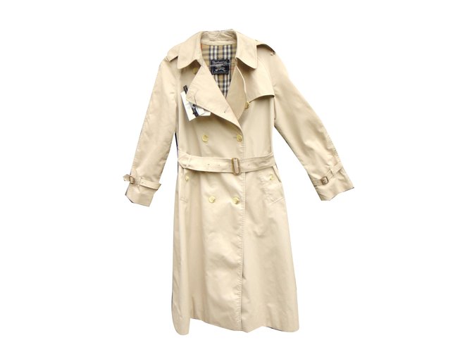 Burberry Trench Coat Beige Cotton, Authentic Vintage Burberry Trench Coat